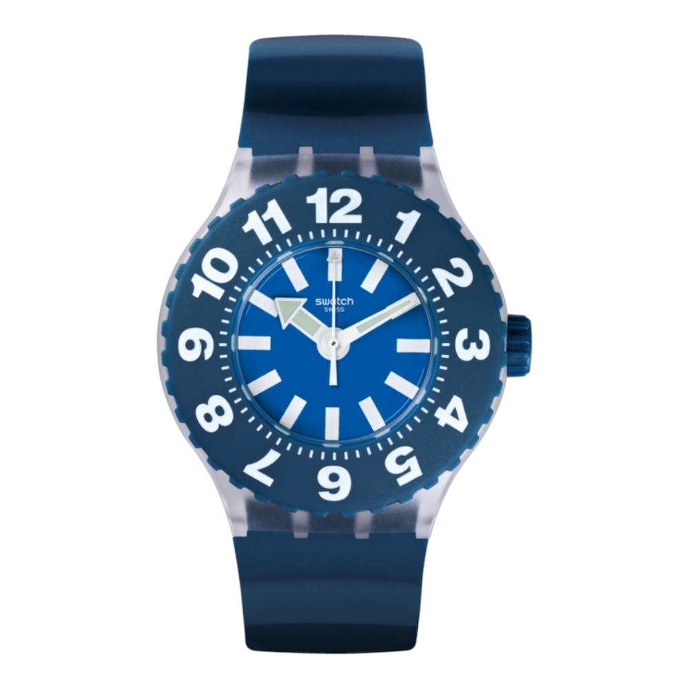 SWATCH Scuba DIE BLAUE Blue Diving Unisex Watch - Brand New
